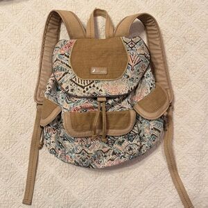 Sakroots Multicolor Tribal Backpack with Tan Accents